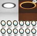 Amico 12 Pack Black 6 Inch 5CCT LED Recessed Ceiling Light with Night Light, 2700K/3000K/3500K/4000K/5000K Selectable Ultra-Thin Lighting, 12W=110W, 1100LM, Dimmable Canless Wafer Downlight - ETL&FCC