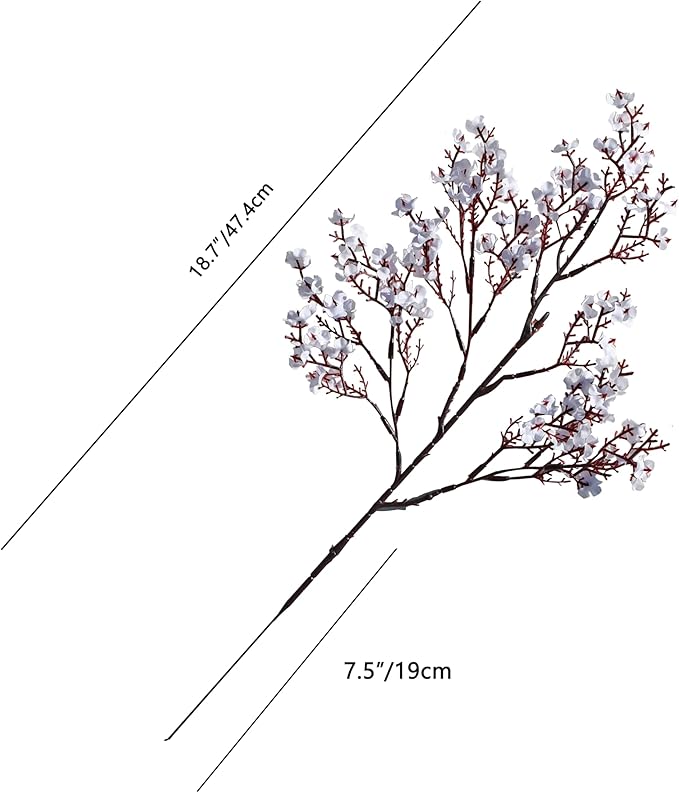 Mandy's White Artificial Baby’s Breath Flowers 6 Bundles Silk Gypsophila, 18.5 Inch European Style Modern Home Decor Centerpiece, Neutral Wedding Flower Arrangements