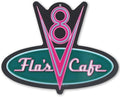Disney Pixar Cars Flo's V8 Cafe Metal Wall Sign - Fun Cars Diner Decoration for Home