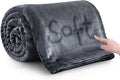 MOONLIGHT20015 Queen Size 90x90 Inch 400 GSM Super Soft Dark Grey Fleece Blanket
