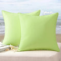 MIULEE Pack of 2 Decorative Outdoor Waterproof Pillow Covers Square Garden Cushion Sham Throw Pillowcase Summer Shell for Patio Tent Couch 16x16 Inch Pale Green