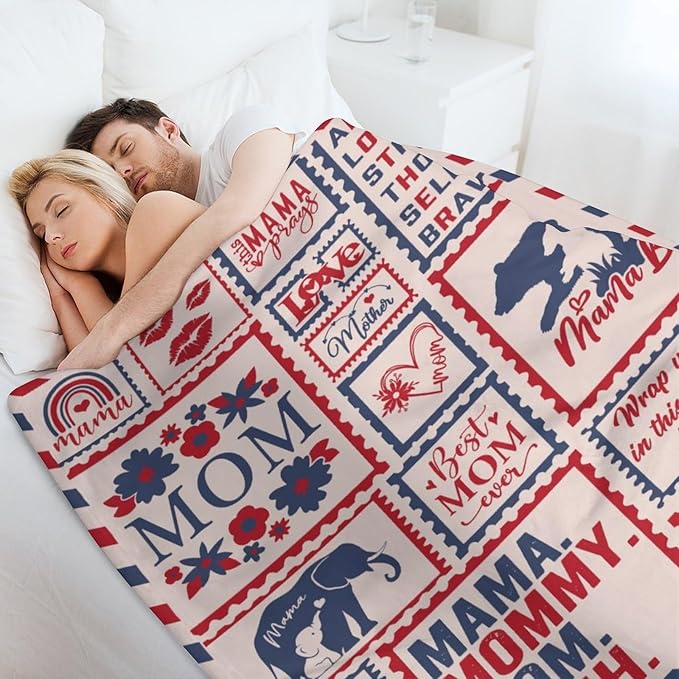 ITFRO Mom Gift Flannel Fleece Throw Blanket Pillow Cover Set 50x60 Inch Ultra Soft Polyester Blanket 18x18 Inch Plush Pillow Case All Seasons for Mother's Day Birthday Christmas (Khaki)