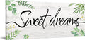 KREATIVE ARTS Large Sweet Dreams Wall Art - 20"x48" Canvas Quote Poster for Master Bedroom Above Bed - Inspirational Nature Plant Wood Decor - Framed Wall Art for Couple's Bedroom and Bathroom