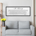 TQianJiang Christian Inspirational Quote Wall Decor The Blessing May The Lord Bless You Sign Scripture 32"×12" Home Bible Verse Positive Sayings for Catholic Living Room Religious Wall Art (Black)