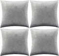 GIGIZAZA Decorative Throw Pillow Covers 18 x 18,Deep Grey Soft Pillow Covers Velvet,Set of 4 Decor Square Cushion Covers