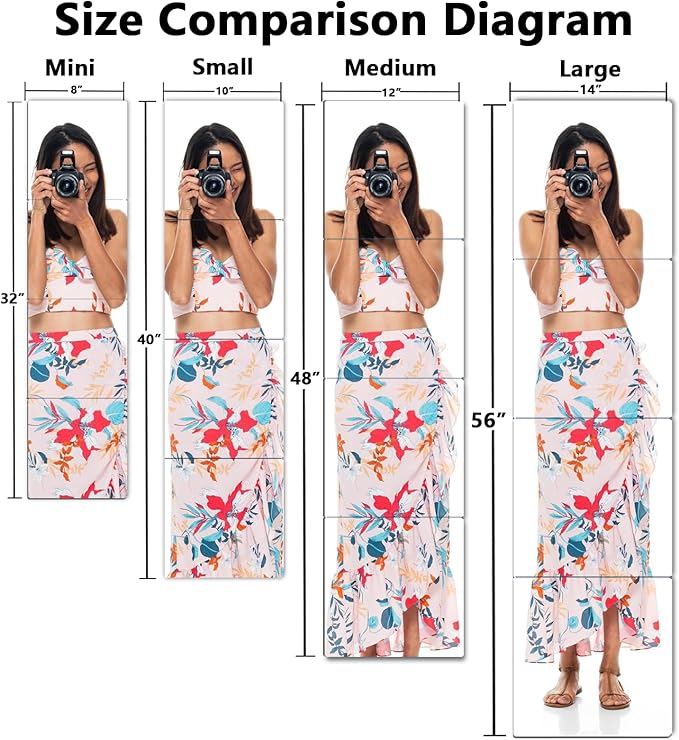 Unbreakable Wall Mirror Full Length,Over the Door Mirror for Bedroom,8Pcs 14inchx12inch Acrylic Mirror Kids,Shatterproof Plexiglass Long Mirrors,Children Non Glass Stick on Mirrors Tiles self adhesive