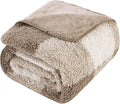 LURKA Checkered Sherpa Fleece Throw Blanket – Soft and Cozy, Medium Weight for All Season, Plush Throw for Couch, Bed, Dorm & Pets, Khaki, 60x80 Inches