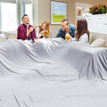 Oversized Blanket 120x120 Inches, Giant Huge Companion for Bed, Sofa, Travel and Camping, Extra Large Big Soft Blanket Fits The Whole Family and Outdoor Campaign, Light Grey