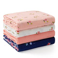 Momcozy Muslin Swaddle Blankets, 4-Pack Breathable and Skin-Friendly Receiving Blankets, Best Wishes Swaddle Blanket Shower Gifts & Baby Girl Newborn Essentials, Large 47"x47", Blooming Dream