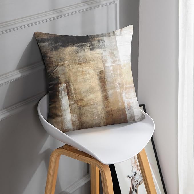 Britimes Throw Pillow Covers Home Decor Set of 2 Pillow Cases Decorative 20 x 20 Inches Cushion Couch Sofa Pillowcases Taupe Tan Grey Brown Beige