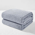 Exclusivo Mezcla Fleece Bed Blanket King Size, Super Soft and Warm Blankets for Couch, Sofa and Bed Waffle Textured, Cozy, Fuzzy and Lightweight (Heather Navy Blue, 90x104 Inches)