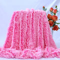 Plush Super Soft Blanket Bedding Sofa Cover Furry Fuzzy Fur Warm Throw Qulit Cozy Couch Blanket for Winter (51"x63",Rose Pink and White)