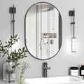Oval Bathroom Mirror Capsule Wall Vanity Mirror, 24"x36" Pill Mirrors Wall Mounted Mirror, Large Modern Mirror with Black Metal Frame, Decor for Entryway, Bedroom, Living Room