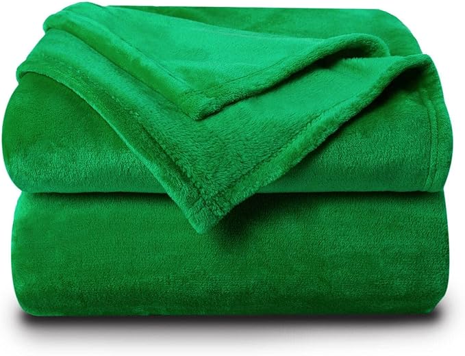NANPIPER Fleece Blankets Super Soft Flannel Queen Size Blanket for Bed Luxury Cozy Microfiber Plush Fuzzy Blanket,Emerald Green