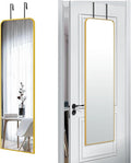 47x14 Mirror Full Length Door Hanging Wall Mounted Aluminum Alloy Metal Frame Dressing Make-up Save Space Half Body Mirrors for Entryway Bedroom Bathroom Living Room 47 inch Gold