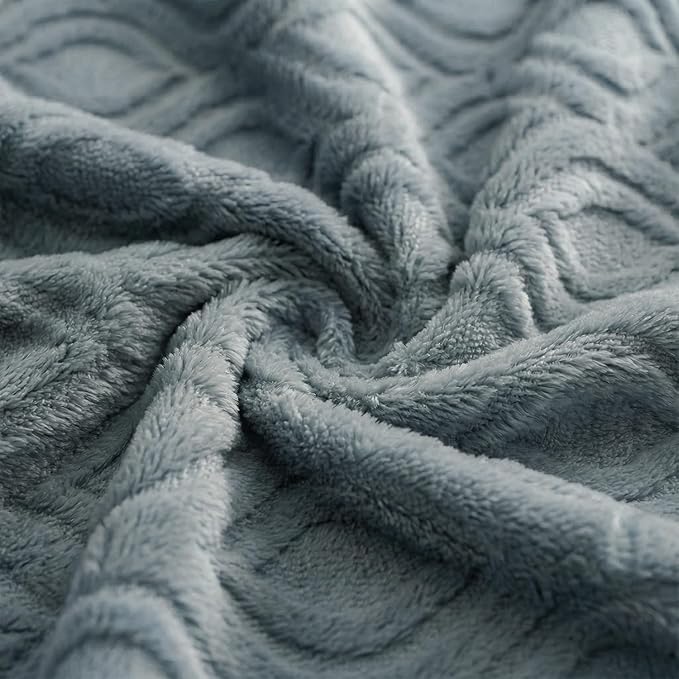 Horaldaily Solid Blanket Throw, Grey Accent Farmhouse Neutral Square Euro Soft Fuzzy Plush Faux Fur Cozy Blankets for Couch Sofa Bed Lounging, Ideal Gifts for Kids Adults Wife Self, 50x60
