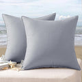 MIULEE Pack of 2 Decorative Pillow Covers Square Cushion Sham Throw Pillowcase Shell Waterproof for Spring Indoor Couch Chair Sofa Patio 20x20 Inch Light Grey