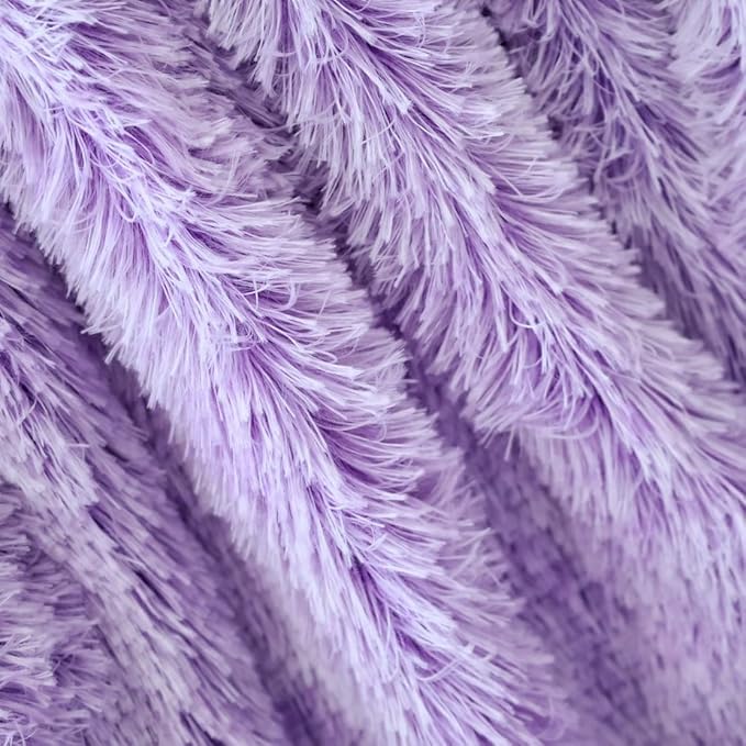 Plush Super Soft Blanket Bedding Sofa Cover Furry Fuzzy Fur Warm Throw Qulit Cozy Couch Blanket for Winter (63"x79",Violet and White)