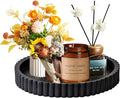 Round Decorative Tray for Coffee Table, Modern Round Coffee Table Tray for Home Decor, Table Centerpieces Serving Tray for Living Room, Office, Dining Room, Kitchen Island（Black）