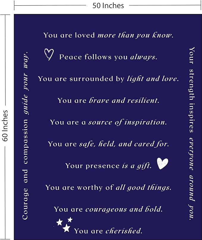 WOLF CREEK BLANKET Super Soft Gift Blanket for Women or Men - Light & Love Compassion Get Well Soon, Positivity Courage Inspiration Healing Support & Comfort Gift for Mom Friend Sister. Cozy Flannel