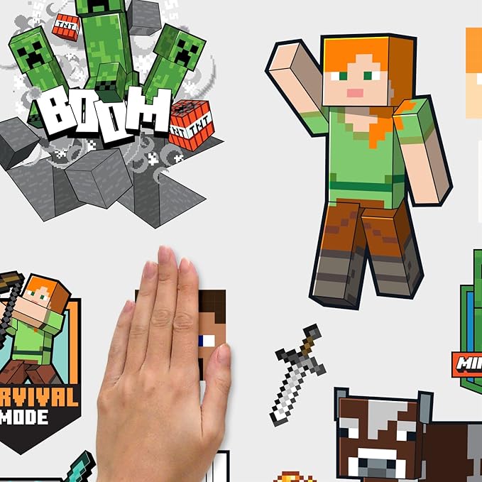 RoomMates RMK5366SCS Minecraft Characters Peel and Stick Wall Decals