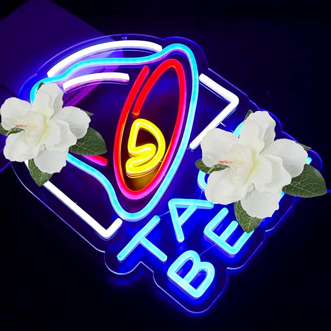 Pugna Tacos Neon Signs for Wall Decor Taco Team Neon Lights for Bedroom Led Signs Suitable for Dormitory Man Cave Christmas Gift