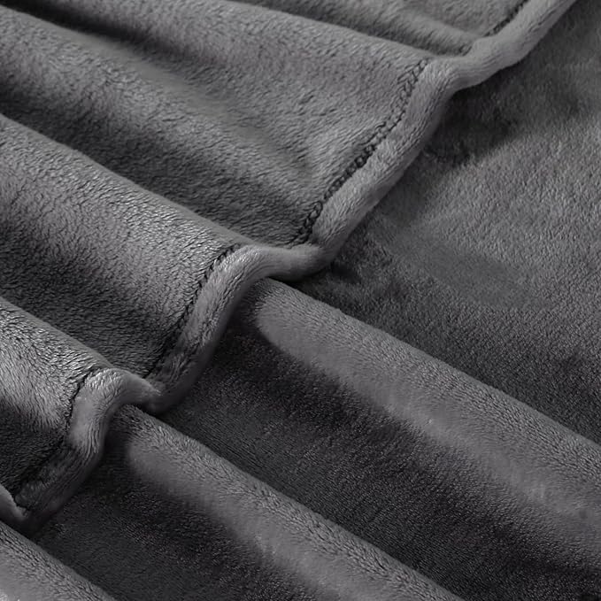 TASTHROW Grey Throw Blanket 60x80 Inches, Soft Plush Cozy Fleece Flannel Throw Blanket, Lightweight Warm Throws for Bed, Couch, Bedroom and Living Room, All Seasons