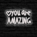 You Are Amazing Neon Sign Wall Decor for Bedroom Class Room Bar Pub Club Nursery Hanging,Dimmable USB Pink Led Light for Wedding Birthday Party Women Christmas Gifts