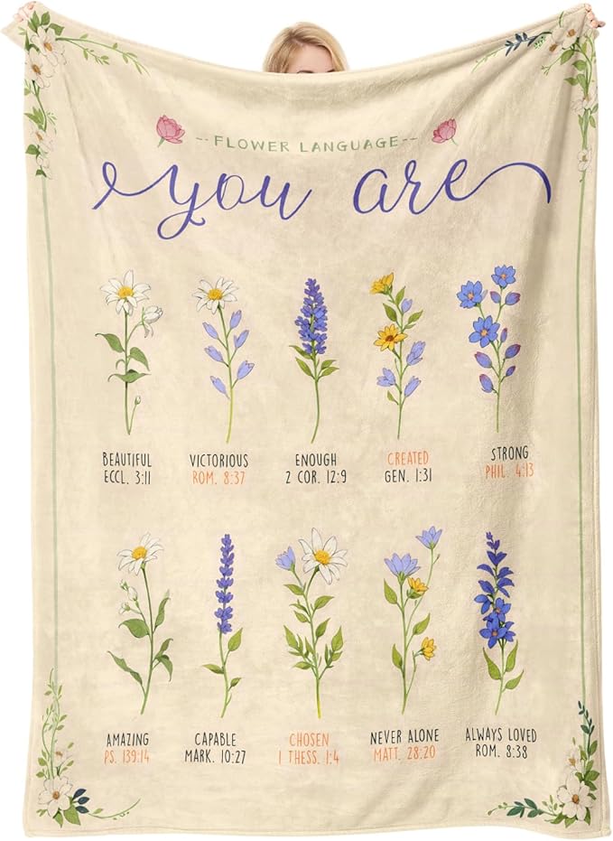 Christian Gifts for Women Faith, Inspirational/Religious/Spiritual Gifts for Adults, Soft Throw Blankets for Women/Men, Personalized Blankets for Adults 50"x 60"