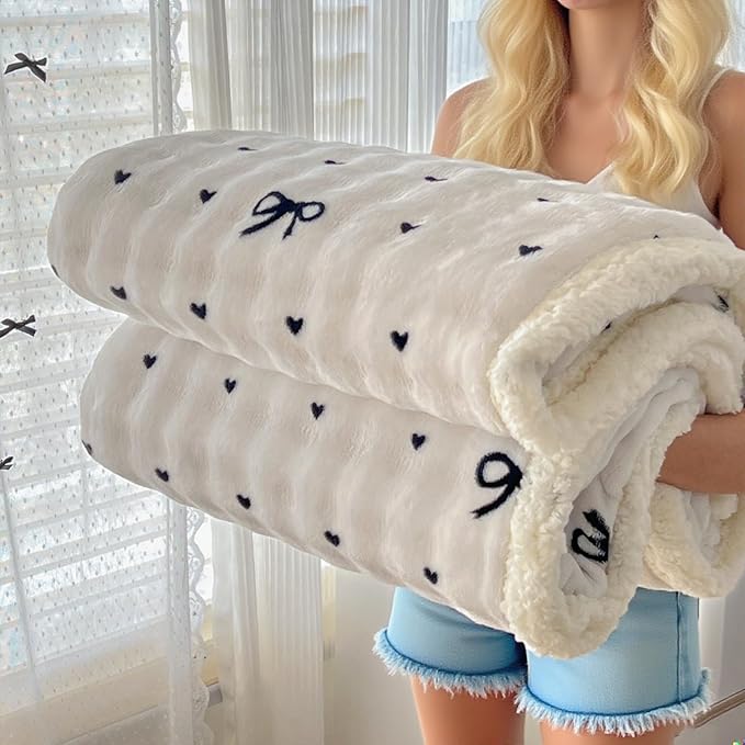 Reversible Fleece Throw Blanket King 90"x108" - Machine Washable Warm Blanket for Couch & Bed - Winter Home Decor,Christmas Birthday Gift for Women Her