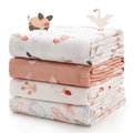 Momcozy Muslin Swaddle Blankets, 4-Pack Breathable and Skin-Friendly Receiving Blankets, Swaddle Blanket Shower Gifts & Baby Registry Essentials, Large 47"x47", Little Homestead