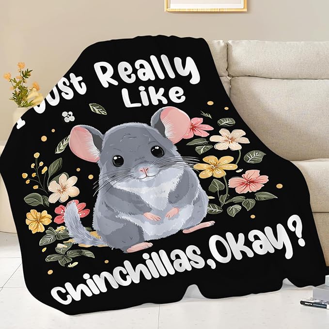 Chinchilla Blanket for Girls Women Boys Men Adults Kids Soft Cozy Fleece Chinchilla Throw Blankets Gifts Warm Flannel Plush Lightweight Decor for Couch Bed Sofa 50"X40"