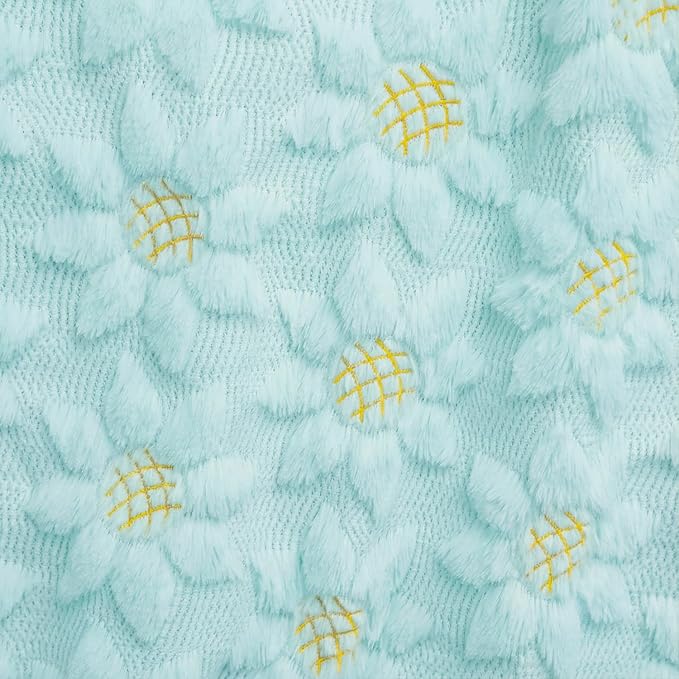 Horaldaily Spring Summer Blanket Throw, Blue Sunflower Soft Fuzzy Plush Faux Fur Cozy Blankets for Couch Sofa Bed Lounging, Ideal Gifts for Kids Adults Wife Self, 50x60