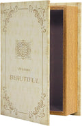 PACOLO Decorative Book Boxes, Faux Wood cover Storage for Hidden Jewelry, Money, and Cash (Life is always Beautiful)