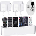 3 Pieces Adhesive Remote Holders Wall Mount Phone Holder Without The Need to Drill Holes in Your Wall Universal TV Remote Organizer Caddy Box for Bedroom Kitchen Bathroom