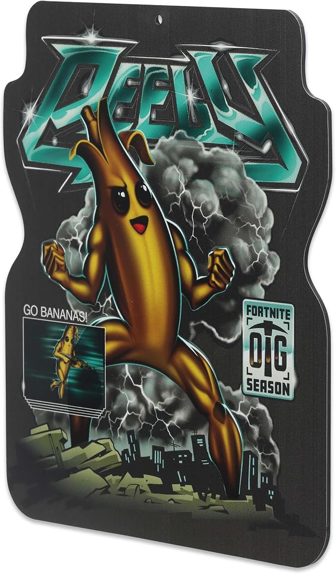 Fortnite Peely Banana Metal Wall Decor - Fun Fortnite Sign for Bedroom or Game Room