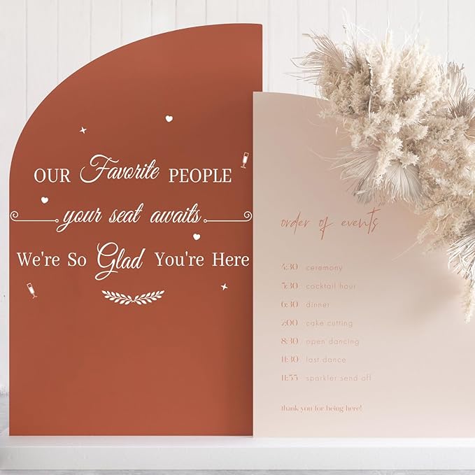 HLNIUC Wedding Mirror Sticker,Our Favorite People Your Seat Awaits Mirror Stickers Wedding Welcome Decals Double-Sized,Personalized Letters Number Wall Decal for Window Sign Marriage Decoration