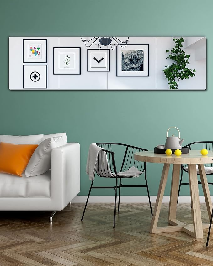 Shatterproof Full Length Mirror Tiles for Wall,Body Mirror for Kids,4Pcs 16"x16",Frameless Plexiglass Acrylic Plastic,Unbreakable Acrylic Non Glass Self Adhesive Wall Mounted for Home,Bathroom,Door