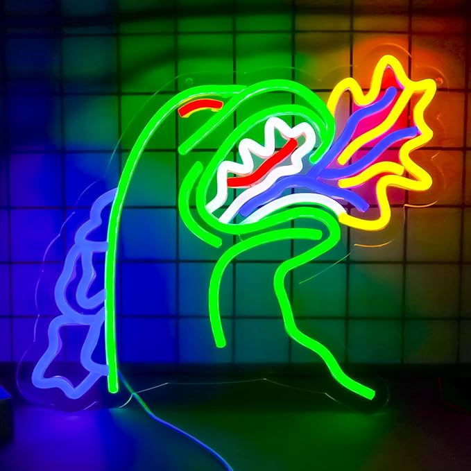 Monster Neon Sign for Wall Decor,Dinosaur Dimmable Neon Sign for Gaming Room Boys Room Decor，Powered by USB 14.3 * 12.2inch,Birthday Party Christmas Gifts