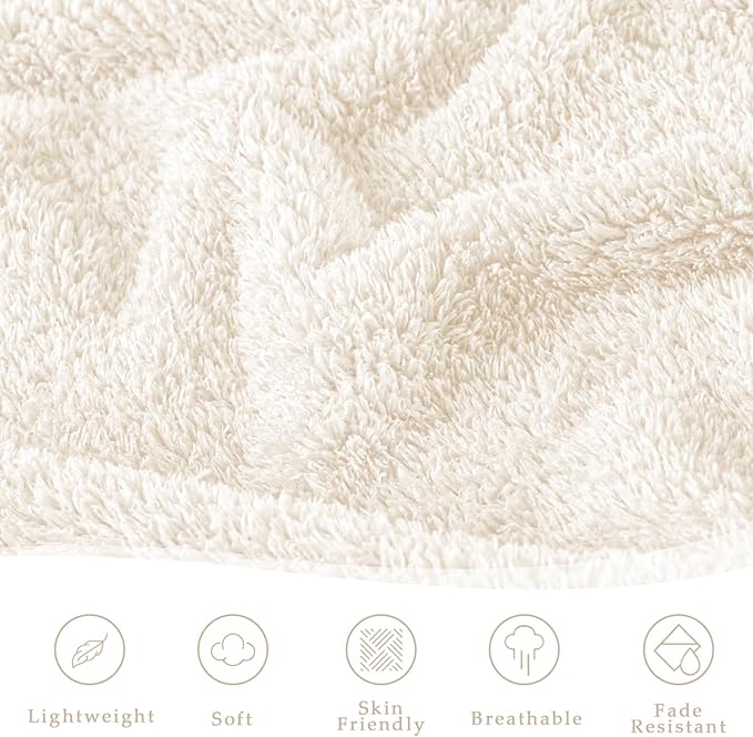 Exclusivo Mezcla Fleece King Size Bed Blanket, Ultra Soft, Lightweight and Fuzzy White Blanket for Women, Home Decor, 90x104 Inches