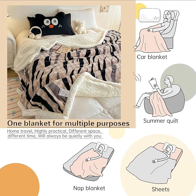 Fleece Throw Blanket for Women Gifts, Full Size Plush Soft & Warm - Cozy Fluffy Blankets for Couch, Bed, Sofa - Winter Home Decor 60"x80"