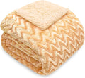 Whale Flotilla Faux Fur Sherpa Throw Blanket for Couch Sofa, Cozy Reversible Fuzzy Fluffy Plush Throws for All Season, Warm and Soft, 50x60 Inch, Light Gold