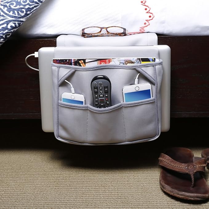 Great Useful Stuff G.U.S. Bedside Charging Caddy Organizer and Butler for Laptops, Readers, Phones, and Books and T.V. Remotes