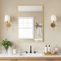 FICTOR Bathroom Vanity Mirror-Gold,30x20 Inch, Shatterproof & Anti-Rust, Wall Mount Rectangle Mirrors with Metal Frame for Over Sink, Bathroom, Bedroom, Living Room,Entryway