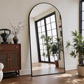 OGCAU Full Length Mirror, 71"x30" Arched-Top Floor Mirror, Wall Mounted Hanging or Leaning, Standing, Full Body with Aluminum Frame for Bedroom Living Room, Black