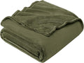 Hansleep Fleece Moss Green King Blanket, Super Soft Flannel Fuzzy Plush Cozy Blanket for All Seasons, Moss Green, King 90x108 Inches