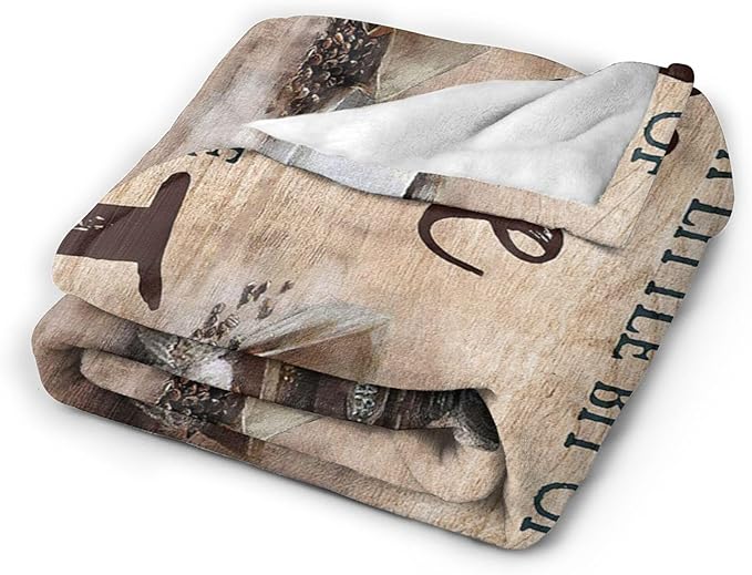 Christian Jesus and Coffee Throw Blanket - Religious Fleece Blanket for Women, Men, Kids, Adults - Soft Warm Cozy for Couch, Sofa, Bed - Coffee Gifts and Decor - 80"x60"