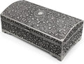 Vintage Metal Jewelry Box Small Trinket Storage Organizer Box Chest Ring Case for Girls Women, Tin Color, Medium