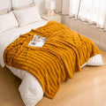 YUSOKI Luxury 3D Bubble Light Weighted Throw Blanket 2.8lb,All Ages,Home Decoration, (Gold,60 * 80inches)