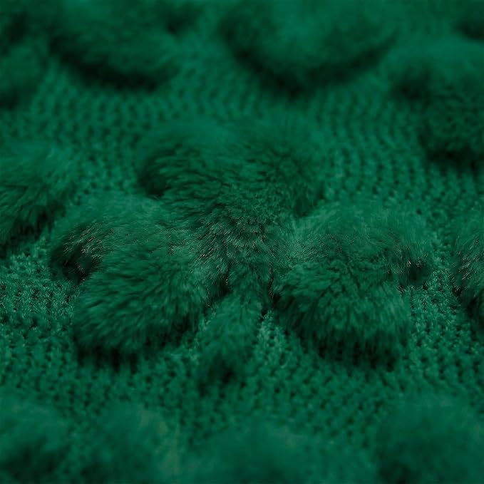 Horaldaily St. Patrick's Day Solid Blanket Throw, Drak Green Shamrock Heart Soft Fuzzy Plush Faux Fur Cozy Blankets for Couch Sofa Bed Lounging, Ideal Gifts for Kids Adults Wife Self, 50x60